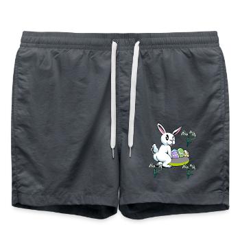 Osterhase Ostern Nest Eier Hase Kaninchen Kind - Badeshorts - Anthrazit - Vorne - AI Model Male 185 light (185cm)