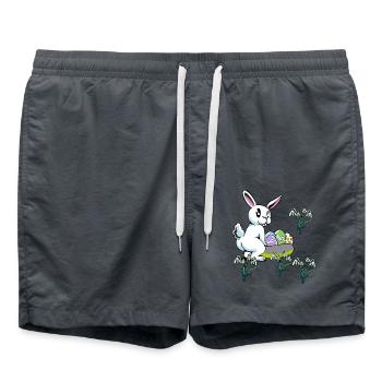 Child Children Toddler Baby Easter Eggs Bunny Flowers - Swim Trunks - anthracite - Front - AI Model Male 185 light (185cm)