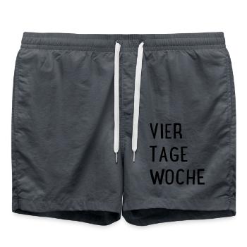 Vier Tage Woche - Badeshorts - Anthrazit - Vorne - AI Model Male 185 light (185cm)