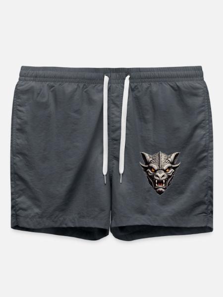 Portræt af en smuk gargoyle - Badeshorts - charcoal