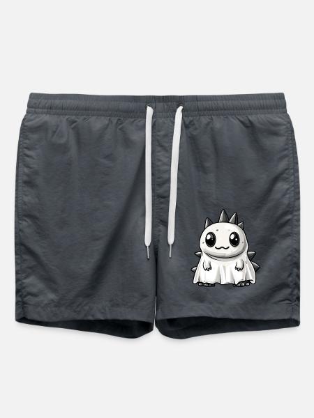 Dinosaur Stegosaurus Halloween Ghost - Swim Trunks - anthracite
