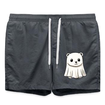 Ours polaire Halloween bande dessinée fantôme - Short de bain - charbon - Devant - AI Model Male 185 light (185cm)
