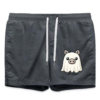 Cochon HalloweenSanglier fantôme - Short de bain - charbon - Devant - AI Model Male 185 light (185cm)