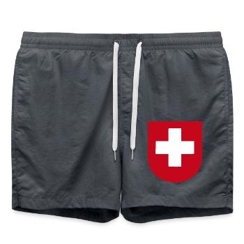 Armoiries suisses : fierté et tradition - Short de bain - charbon - Devant - AI Model Male 185 light (185cm)