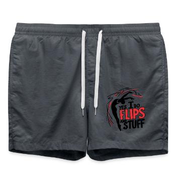 Yes, I do flips and stuff! - Swim Trunks - anthracite - Front - AI Model Male 185 light (185cm)