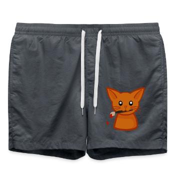 Kritzelkatze - Badeshorts - Anthrazit - Vorne - AI Model Male 185 light (185cm)