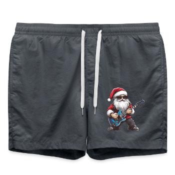 Weihnachtsmann Gitarre - Badeshorts - Anthrazit - Vorne - AI Model Male 185 light (185cm)