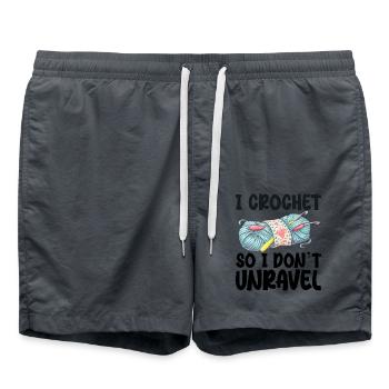 I Crochet So I Don't Unravel - Swim Trunks - anthracite - Front - AI Model Male 185 light (185cm)