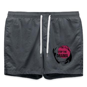 Stop The Drama Geschenk - Badeshorts - Anthrazit - Vorne - AI Model Male 185 light (185cm)