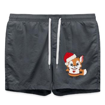 Fuchs Baby mit Weihnachtsmütze - Badeshorts - Anthrazit - Vorne - AI Model Male 185 light (185cm)