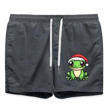Frosch Weihnachten - Badeshorts - Anthrazit - Vorne - AI Model Male 185 light (185cm)