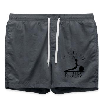 Ich kann nicht, ich habe Pilates. - Badeshorts - Anthrazit - Vorne - AI Model Male 185 light (185cm)