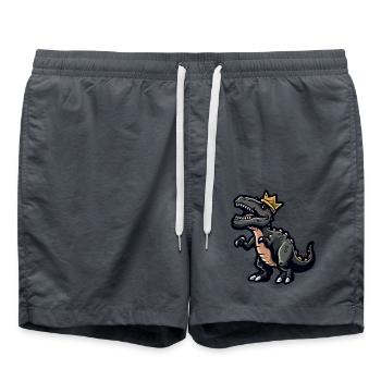 Dinosaure T-Rex Cartoon Couronne - Short de bain - charbon - Devant - AI Model Male 185 light (185cm)