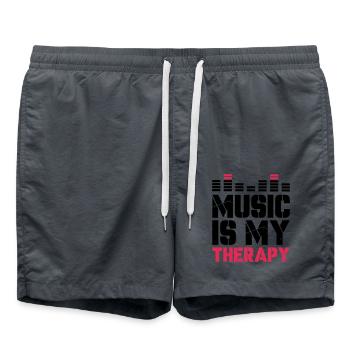 La musique est ma thérapie - Short de bain - charbon - Devant - AI Model Male 185 light (185cm)