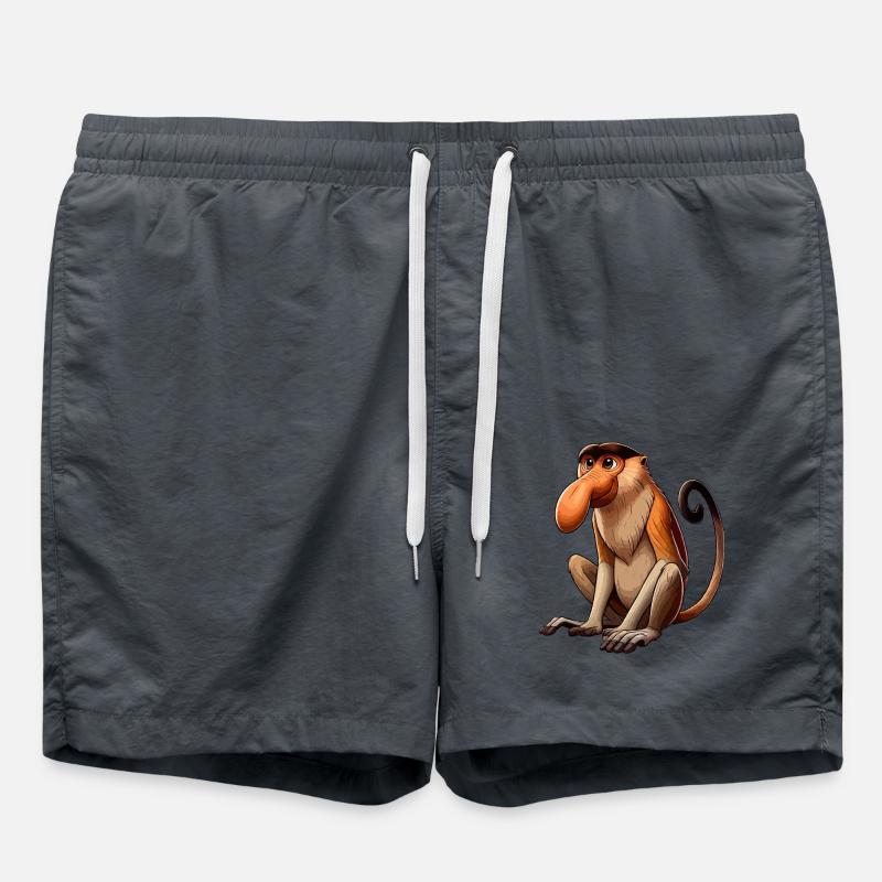Proboscis Monkey png - Swim Trunks - anthracite