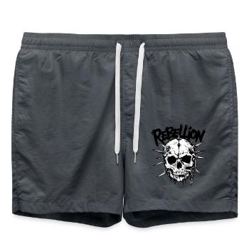 Rébellion du crâne punk - Short de bain - charbon - Devant - AI Model Male 185 light (185cm)