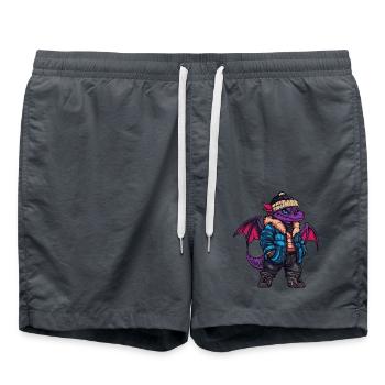 Drache Lustig Winter - Badeshorts - Anthrazit - Vorne - AI Model Male 185 light (185cm)
