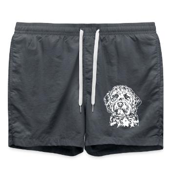 Goldendoodle Portrait Labradoodle Dogs Wilsigns - Swim Trunks - anthracite - Front - AI Model Male 185 light (185cm)