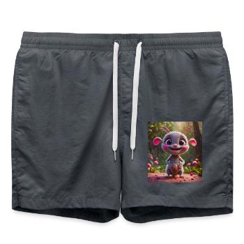 Happy Halloween cute monster wild hair scary funny - Swim Trunks - anthracite - Front - AI Model Male 185 light (185cm)