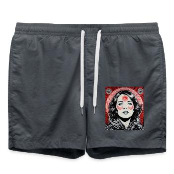Street art portrait - Swim Trunks - anthracite - Front - AI Model Male 185 light (185cm)
