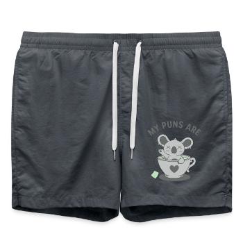 Koala Tea Puns - Swim Trunks - anthracite - Front - AI Model Male 185 light (185cm)