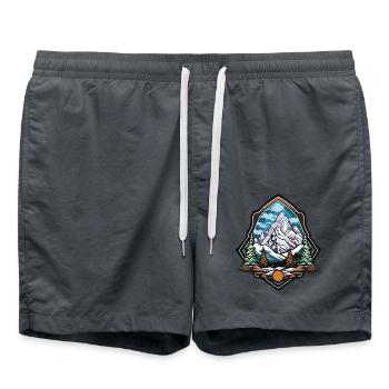 Berge Mountains Natur - Badeshorts - Anthrazit - Vorne - AI Model Male 185 light (185cm)