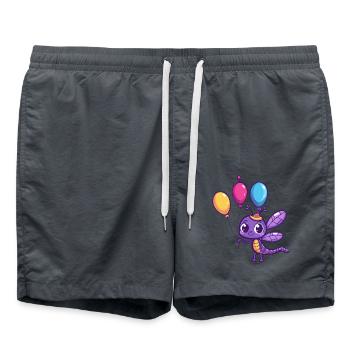 Libellule Anniversaire Bébé - Short de bain - charbon - Devant - AI Model Male 185 light (185cm)