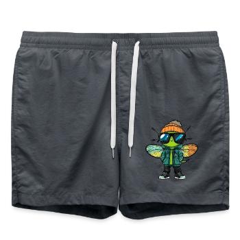 Libellule Bande dessinée cool - Short de bain - charbon - Devant - AI Model Male 185 light (185cm)
