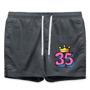 35 Number Crown - Swim Trunks - anthracite - Front - AI Model Male 185 light (185cm)
