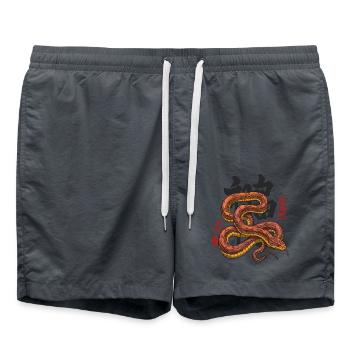 Year of the Snake Corn Snake - Swim Trunks - anthracite - Front - AI Model Male 185 light (185cm)