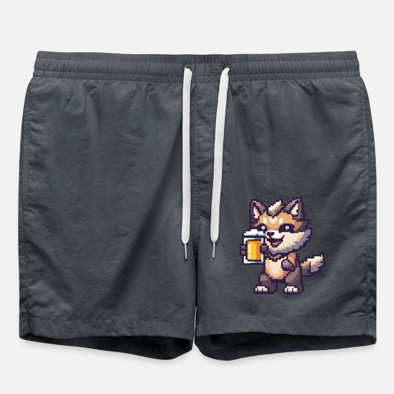 Wolf Pixel Beer - Swim Trunks - anthracite