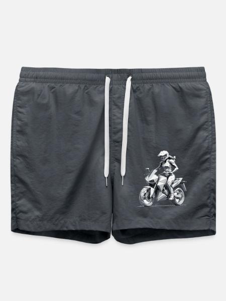 Motarde fille - Conception de moto - Short de bain - charbon