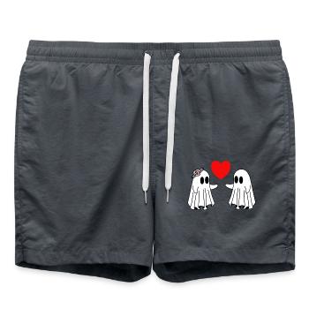 Joyeux Halloween Fantômes Amour Coeur - Short de bain - charbon - Devant - AI Model Male 185 light (185cm)