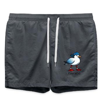 KAMPFMÖWE - Humorvolles Design für Möwen-Fans! - Badeshorts - Anthrazit - Vorne - AI Model Male 185 light (185cm)