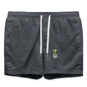 Taschen-Aliens – Kleiner Besucher - Badeshorts - Anthrazit - Vorne - AI Model Male 185 light (185cm)
