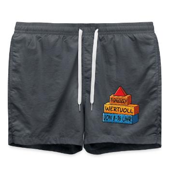 Pädagogisch wertvoll von 8 - 16uhr - Badeshorts - Anthrazit - Vorne - AI Model Male 185 light (185cm)