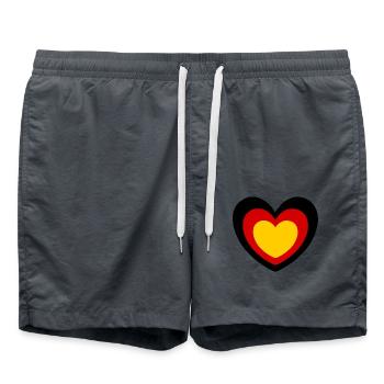 Herz Deutschland Farben - Badeshorts - Anthrazit - Vorne - AI Model Male 185 light (185cm)
