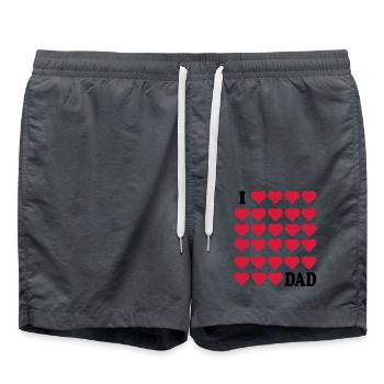 Ich liebe Papa - Badeshorts - Anthrazit - Vorne - AI Model Male 185 light (185cm)