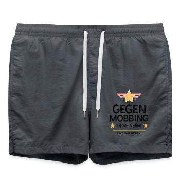 Gegen Mobbing Mobbing Gemeinsam - Badeshorts - Anthrazit - Vorne - AI Model Male 185 light (185cm)