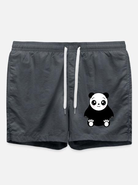 Pandabär Kawaii Kleidung Kawaii Tiere - Badeshorts - Anthrazit