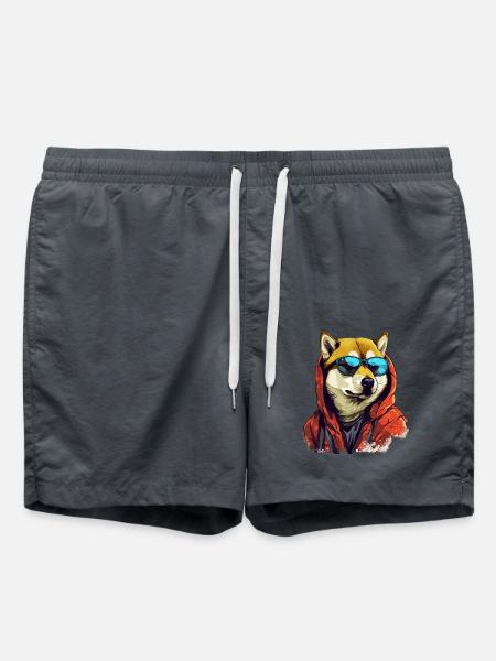 Urban Shiba: Shiba Inu Vibes auf der Straße - Badeshorts - Anthrazit