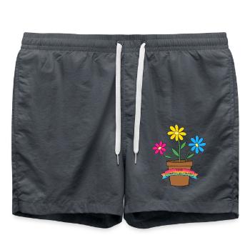Fleurs pansexuelles - Short de bain - charbon - Devant - AI Model Male 185 light (185cm)