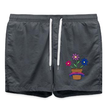 bisexual flowers - Badeshorts - Anthrazit - Vorne - AI Model Male 185 light (185cm)