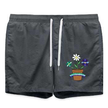 fleurs gaies - Short de bain - charbon - Devant - AI Model Male 185 light (185cm)