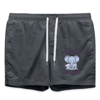 My Sister Loves Me - Baby Sayings - Meine Schweste - Badeshorts - Anthrazit - Vorne - AI Model Male 185 light (185cm)