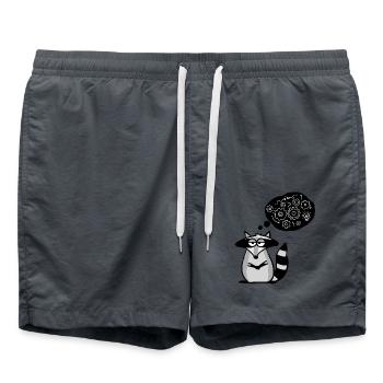 Lösungsorientierter Waschbär - Badeshorts - Anthrazit - Vorne - AI Model Male 185 light (185cm)