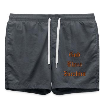 GodBlessZucchini - Swim Trunks - anthracite - Front - AI Model Male 185 light (185cm)