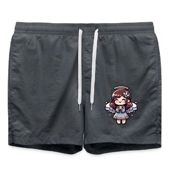 Ange Anime Chérubin - angélique, kawaii - Short de bain - charbon - Devant - AI Model Male 185 light (185cm)