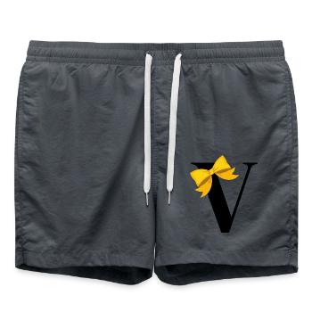 Lettre v nœud jaune - Short de bain - charbon - Devant - AI Model Male 185 light (185cm)