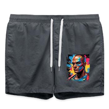Portrait of a sci-fi superhero - Swim Trunks - anthracite - Front - AI Model Male 185 light (185cm)